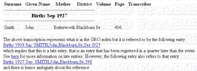 Late entry multiple destinations information